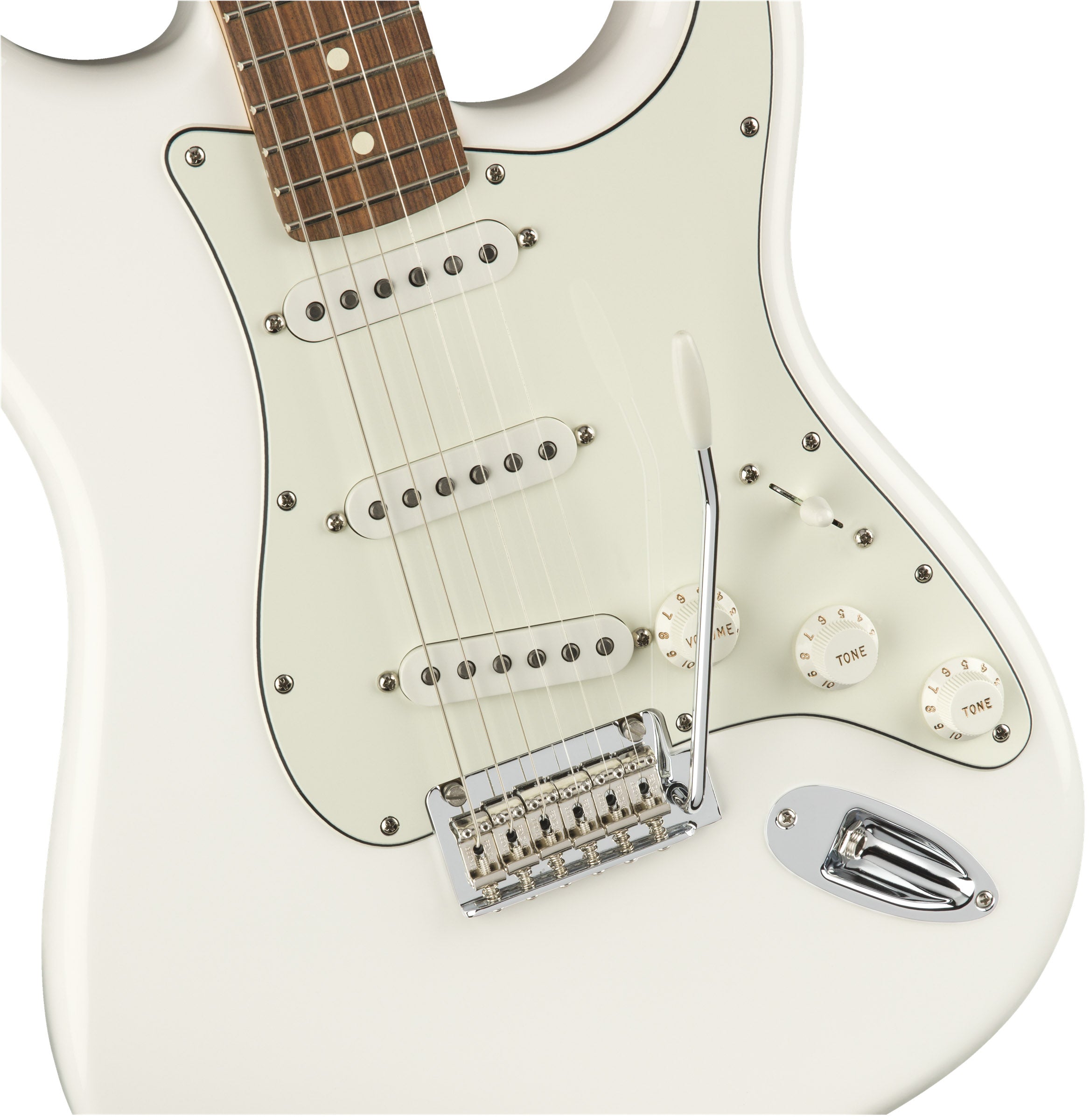 Fender Player Stratocaster, Pau Ferro - Polar White w/ Tweed Hard Case