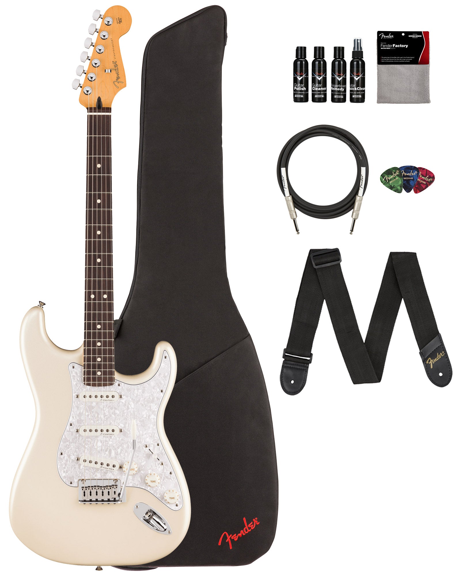Fender Player II Modified Stratocaster - Olympic Pearl w/ Cleaning Kit