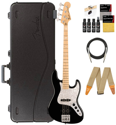 Fender USA Geddy Lee Jazz Bass - Black w/ ABS Molded Case