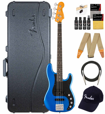 Fender American Ultra II Precision Bass - Noble Blue w/ Guitar Cleaning Kit