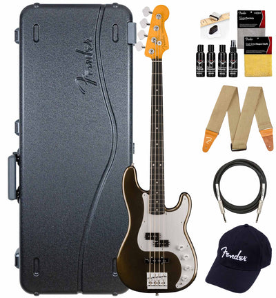 Fender American Ultra II Precision Bass - Texas Tea w/ Guitar Cleaning Kit