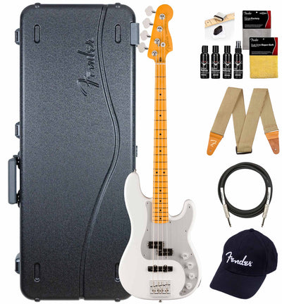 Fender American Ultra II Precision Bass - Avalanche w/ Guitar Cleaning Kit