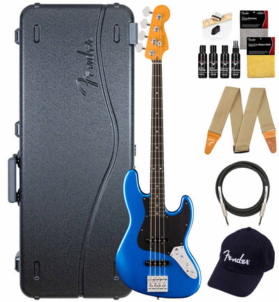 Fender American Ultra II Jazz Bass - Noble Blue w/ Guitar Cleaning Kit