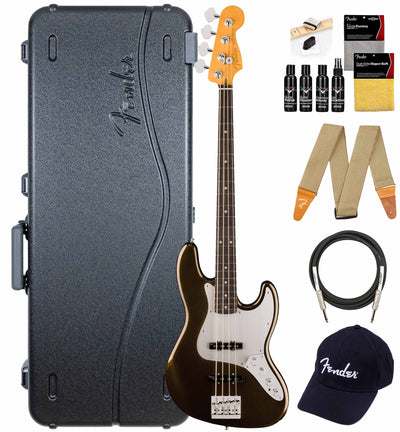 Fender American Ultra II Jazz Bass - Texas Tea w/ Guitar Cleaning Kit