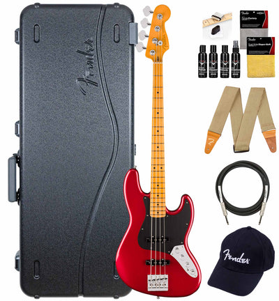 Fender American Ultra II Jazz Bass - Sinister Red w/ Guitar Cleaning Kit