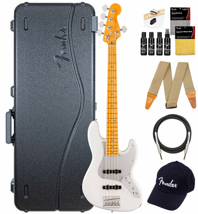Fender American Ultra II Jazz Bass V - Avalanche w/ Guitar Cleaning Kit