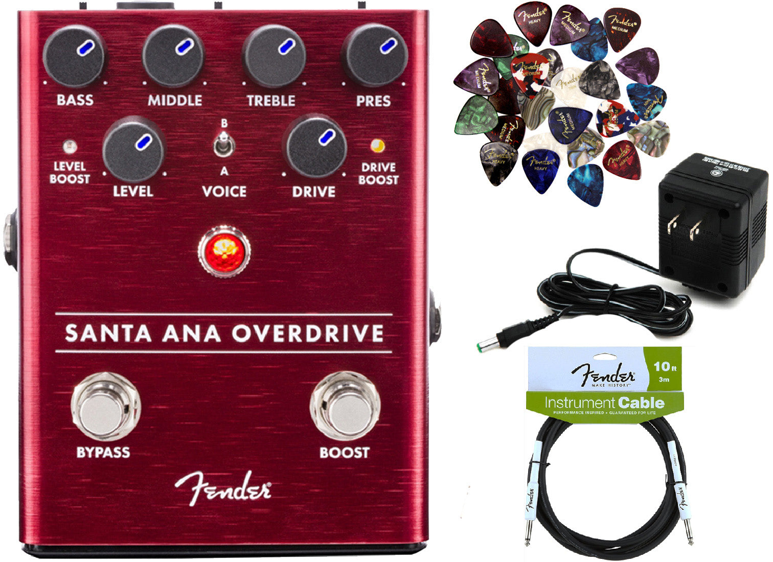 Fender Santa Ana Overdrive Pedal w/ Power Supply