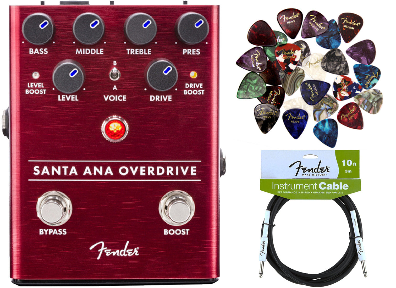Fender Santa Ana Overdrive Pedal w/ Instrument Cable