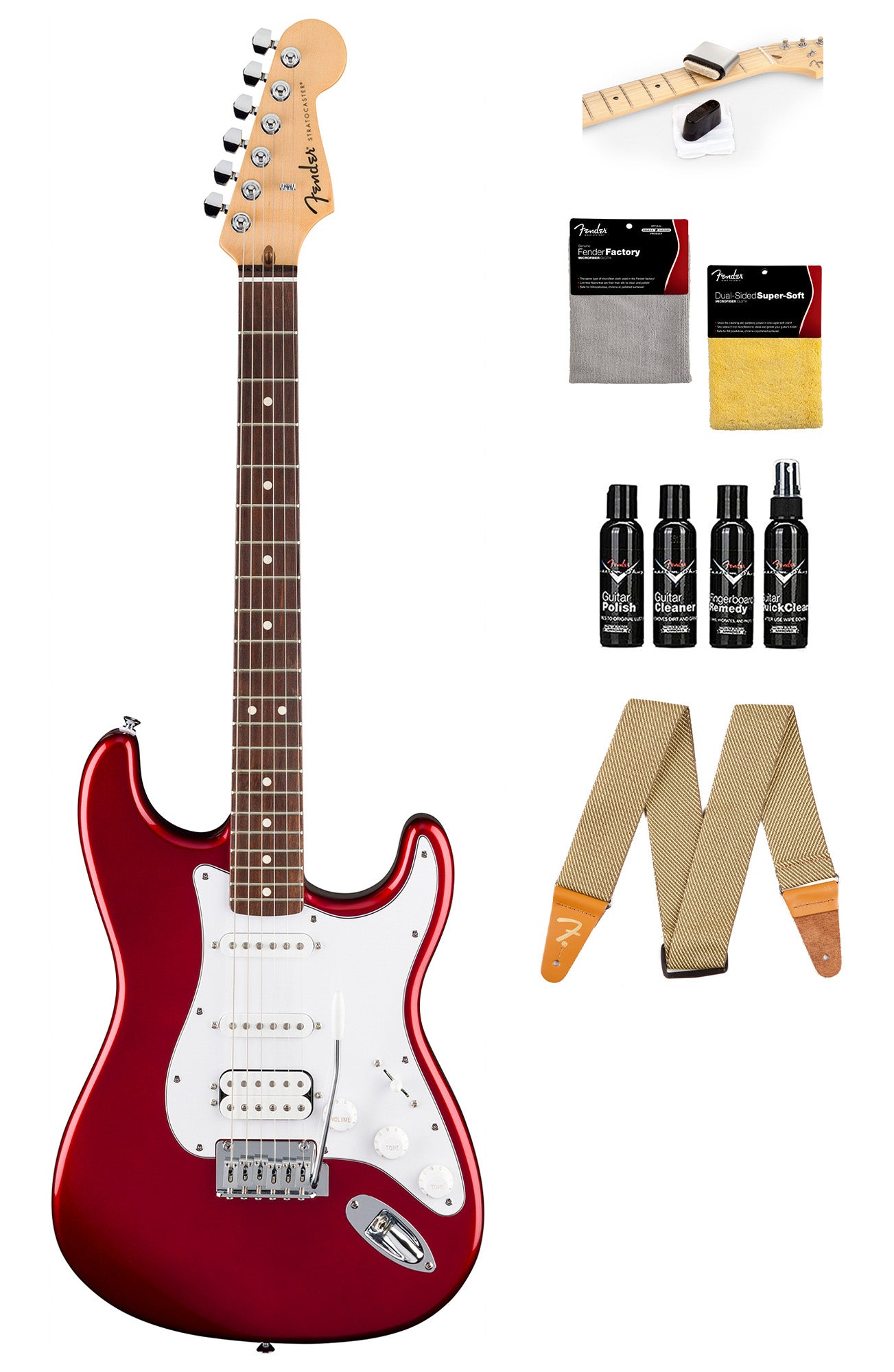 Fender Standard Stratocaster HSS - Candy Cola w/ Guitar Cleaning Kit