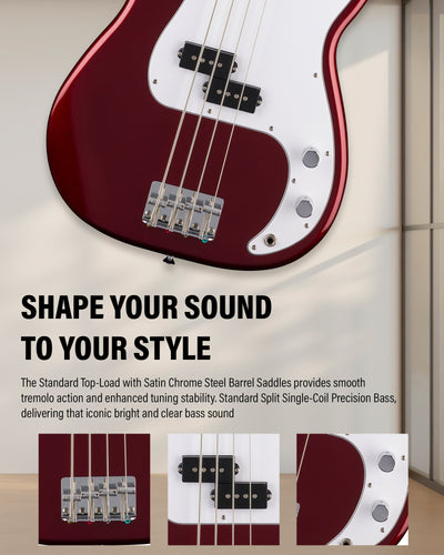 Fender Standard Precision Bass - Candy Cola w/ Guitar Cleaning Kit
