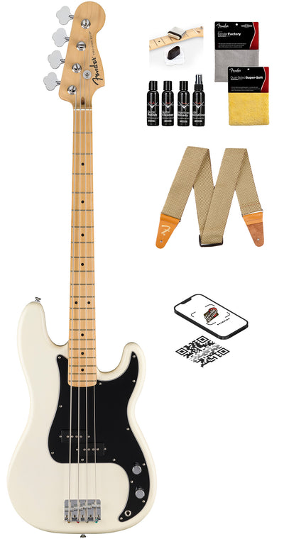 Fender Standard Precision Bass - Olympic White w/ Guitar Cleaning Kit