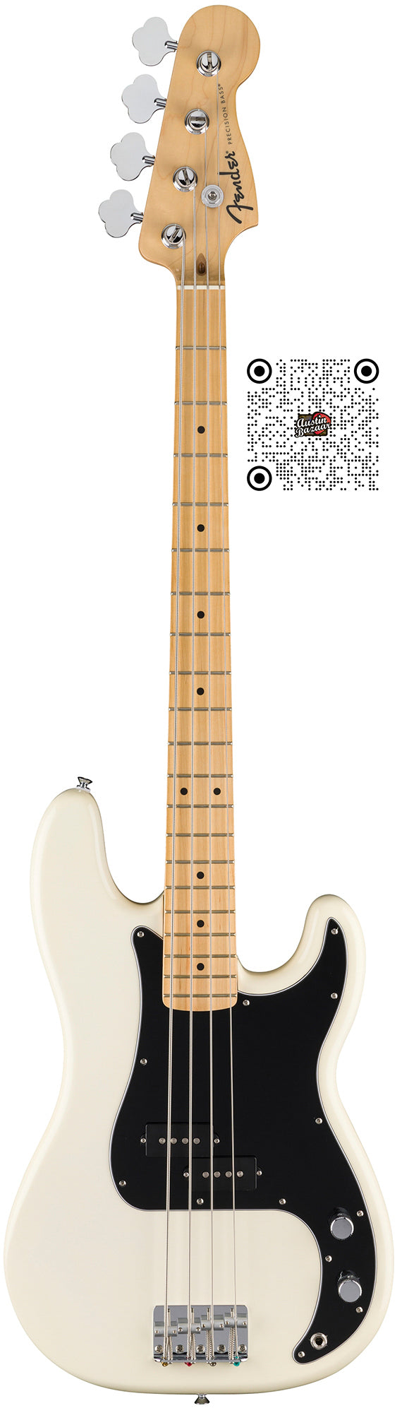 Fender Standard Precision Bass - Olympic White w/ Guitar Cleaning Kit