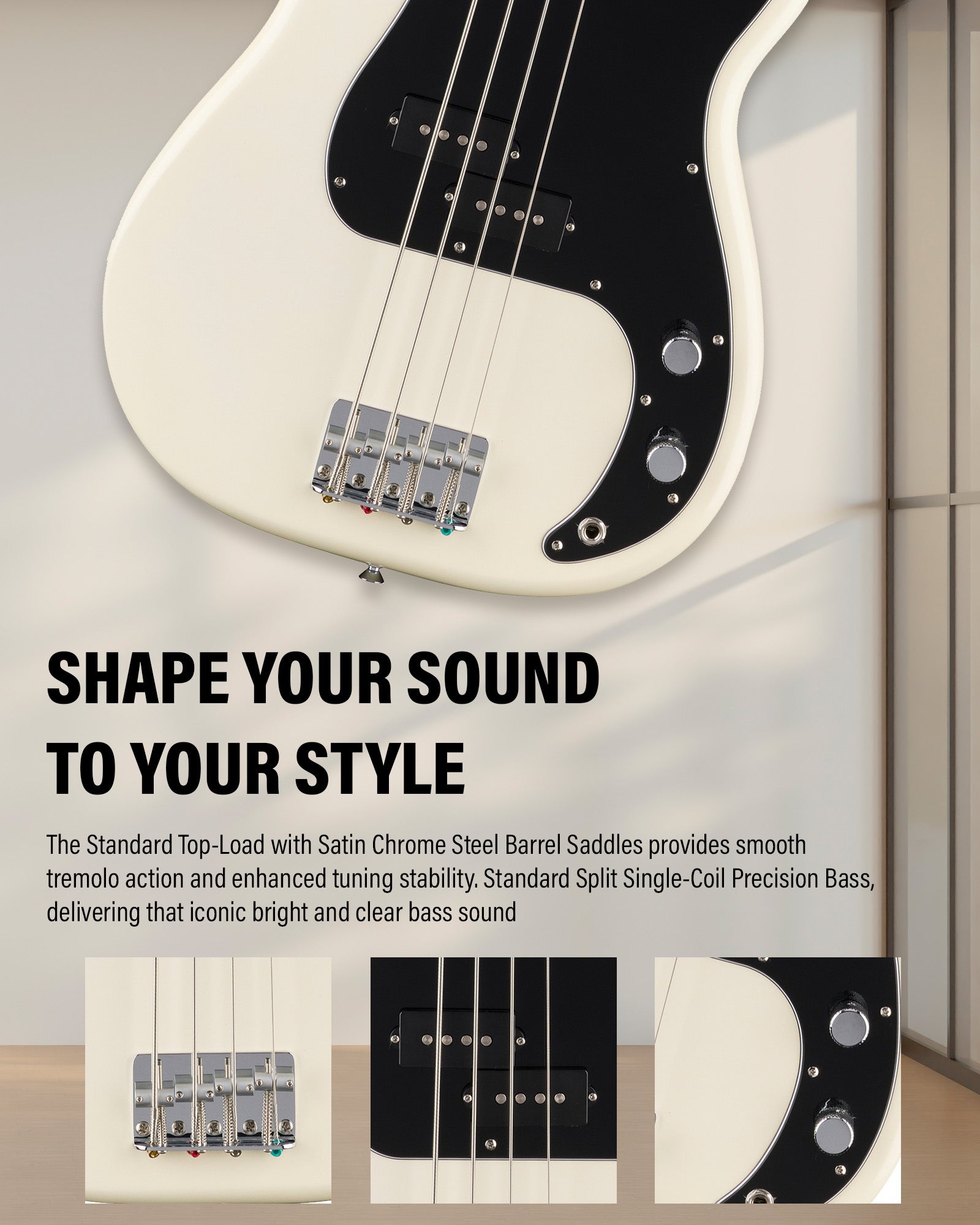 Fender Standard Precision Bass - Olympic White w/ Guitar Cleaning Kit