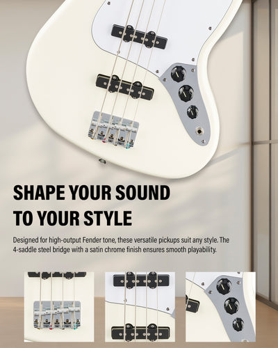 Fender Standard Jazz Bass - Olympic White w/ Guitar Cleaning Kit