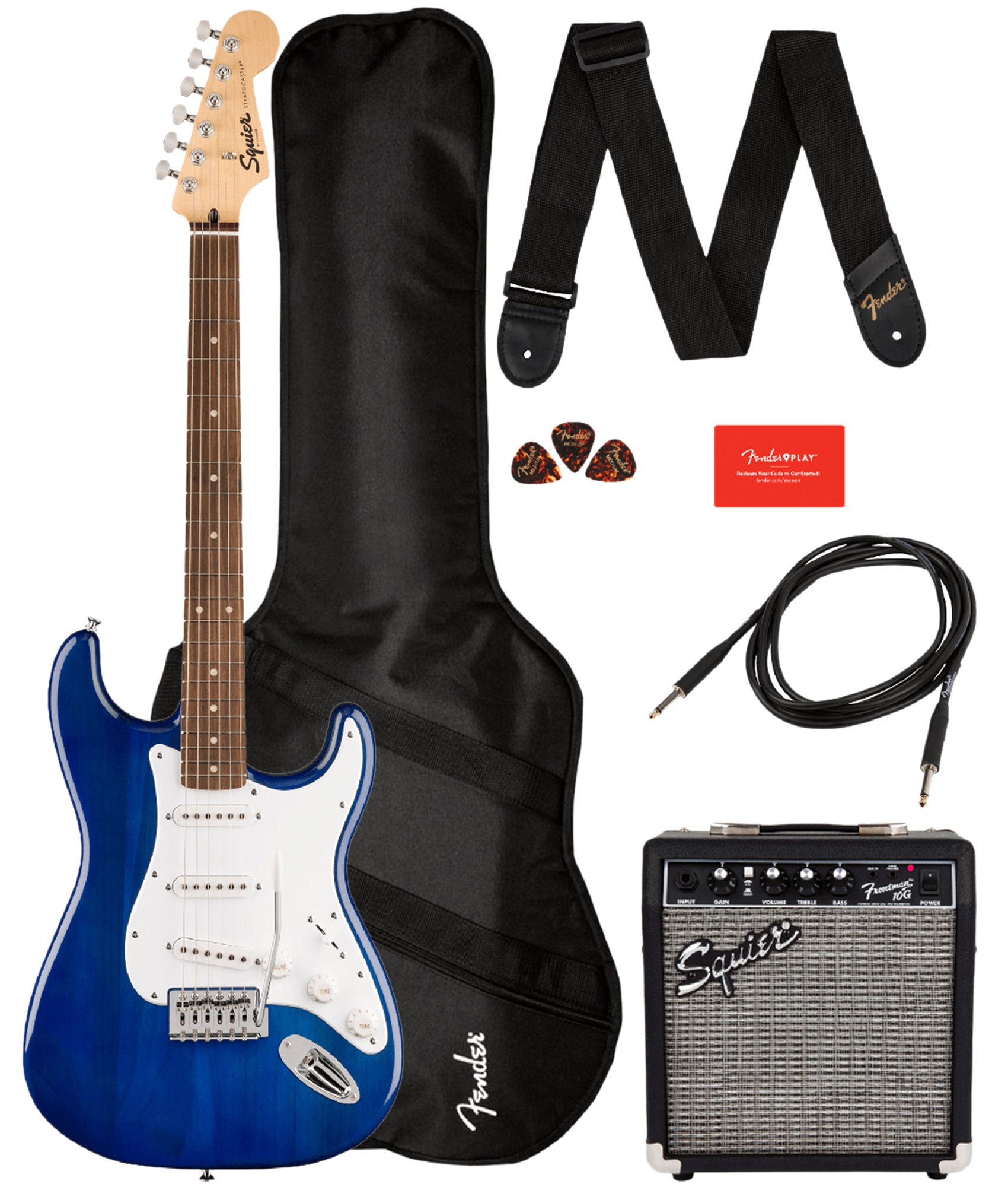 Fender Squier Sonic Stratocaster Pack - Sapphire Blue Transparent