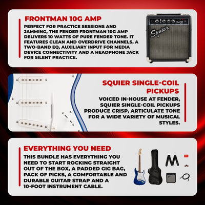Fender Squier Sonic Stratocaster Pack - Sapphire Blue Transparent