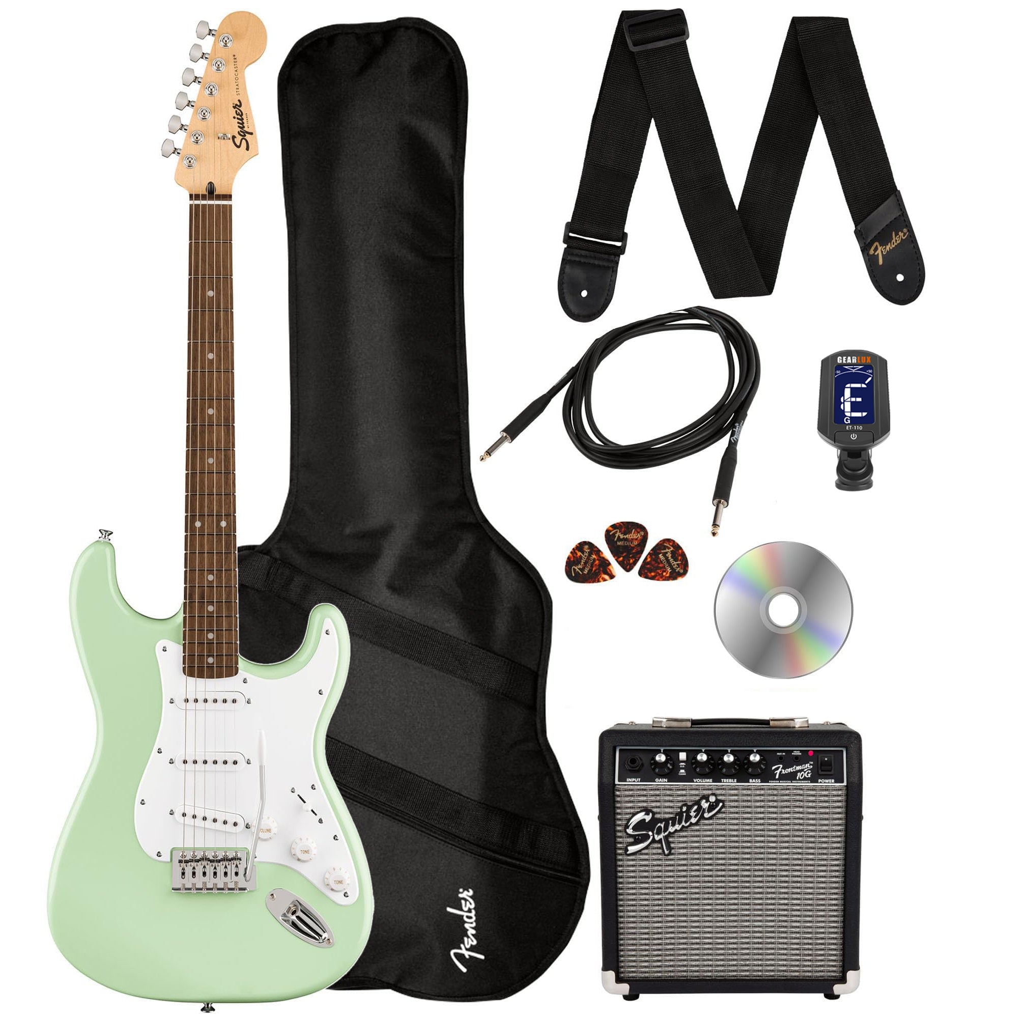 Fender Squier Sonic Stratocaster - Surf Green w/ Frontman 10G
