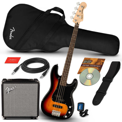 Fender Squier Affinity Precision Bass PJ - 3-Color Sunburst w/ Rumble 15 Amplifier