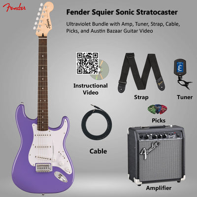 Fender Squier Sonic Stratocaster - Ultraviolet w/ Frontman 10G Amplifier