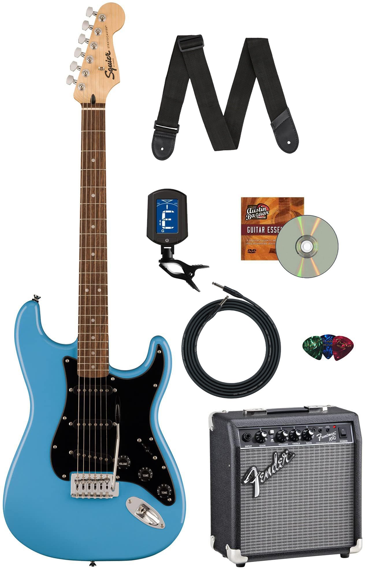 Fender Squier Sonic Stratocaster - California Blue w/ Frontman 10G Amplifier