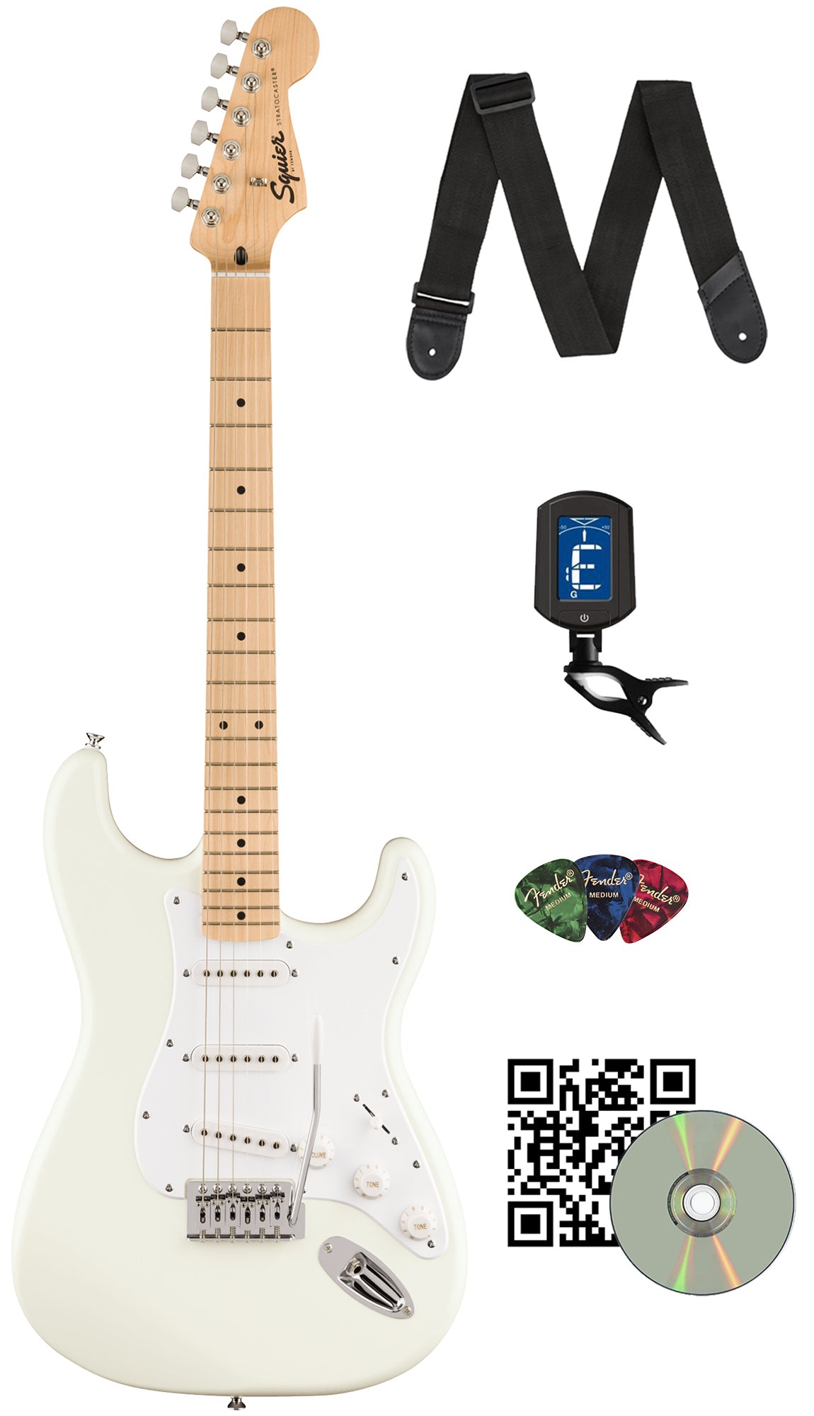 Fender Squier Sonic Stratocaster - Arctic White w/ Tuner