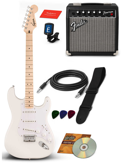 Fender Squier Sonic Stratocaster HT - Arctic White w/ Frontman 10G Amplifier