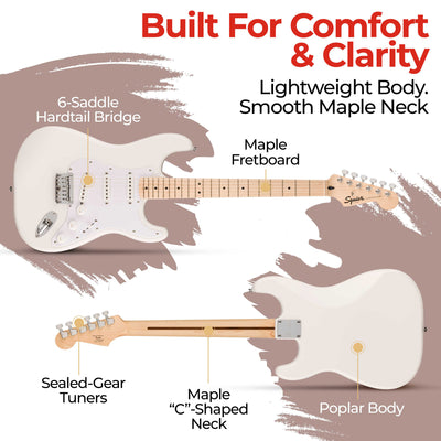 Fender Squier Sonic Stratocaster HT - Arctic White w/ Frontman 10G Amplifier