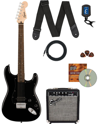 Fender Squier Sonic Stratocaster HT H - Black w/ Frontman 10G Amplifier