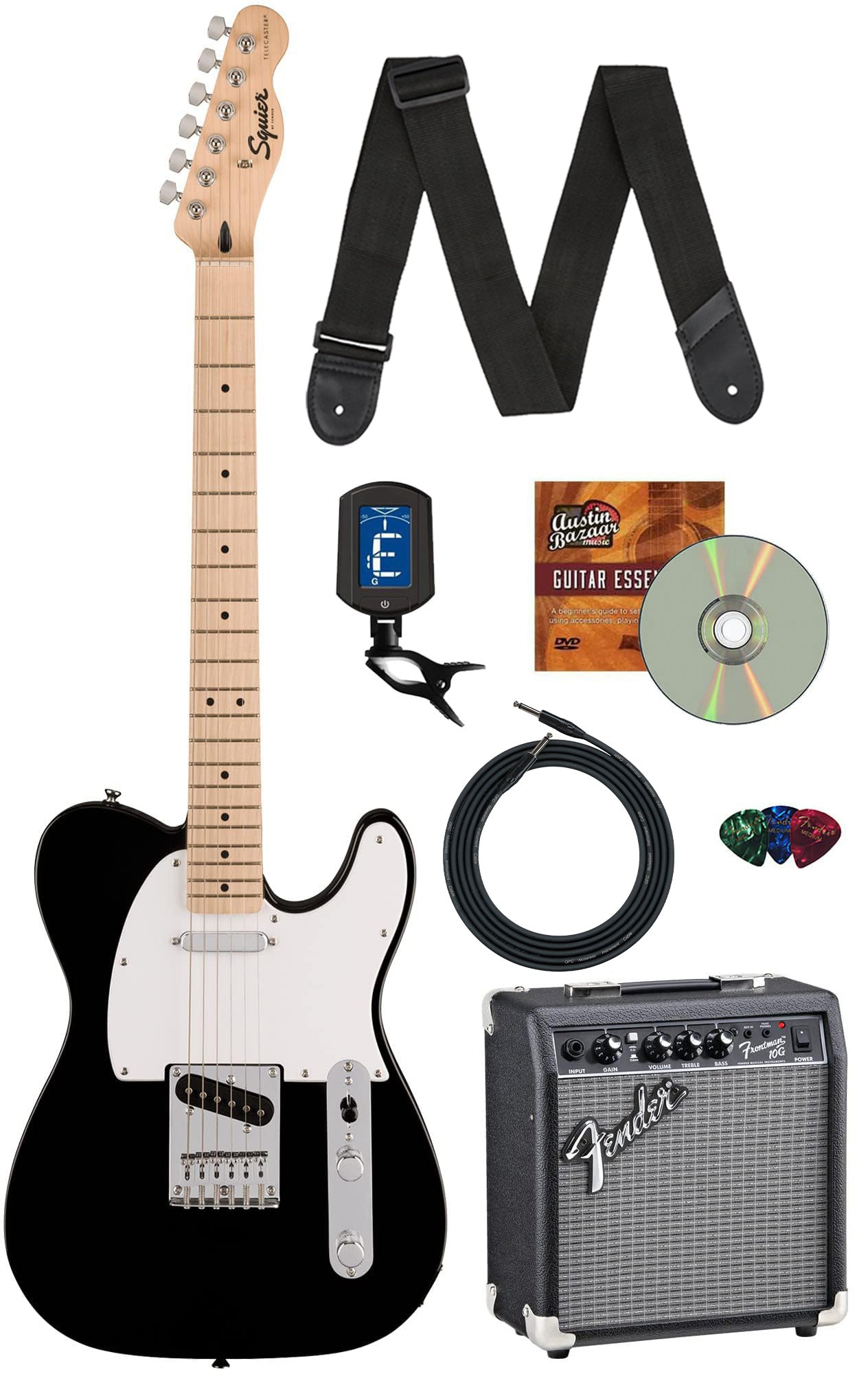 Fender Squier Sonic Telecaster - Black w/ Frontman 10G Amplifier