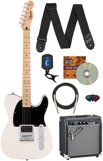 Fender Squier Sonic Esquire H Electric Guitar - Arctic White w/ Frontmant 10G Amplifier