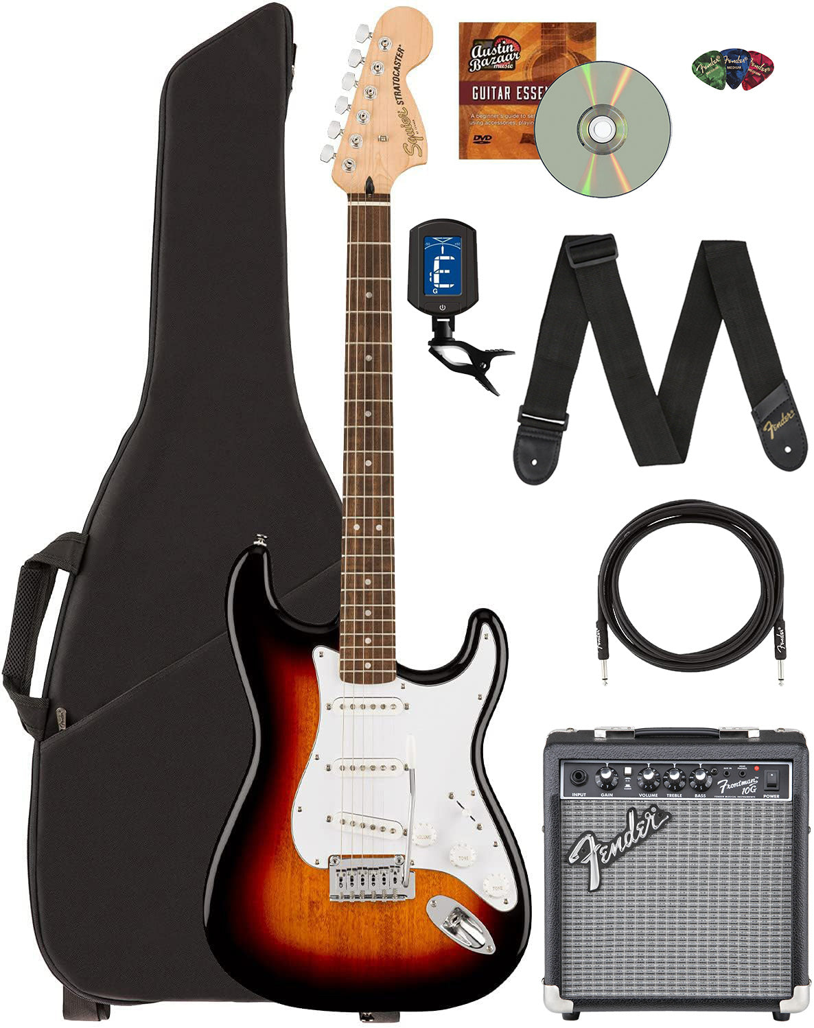 Fender Squier Affinity Stratocaster - 3-Color Sunburst w/ Frontman 10G Amplifier