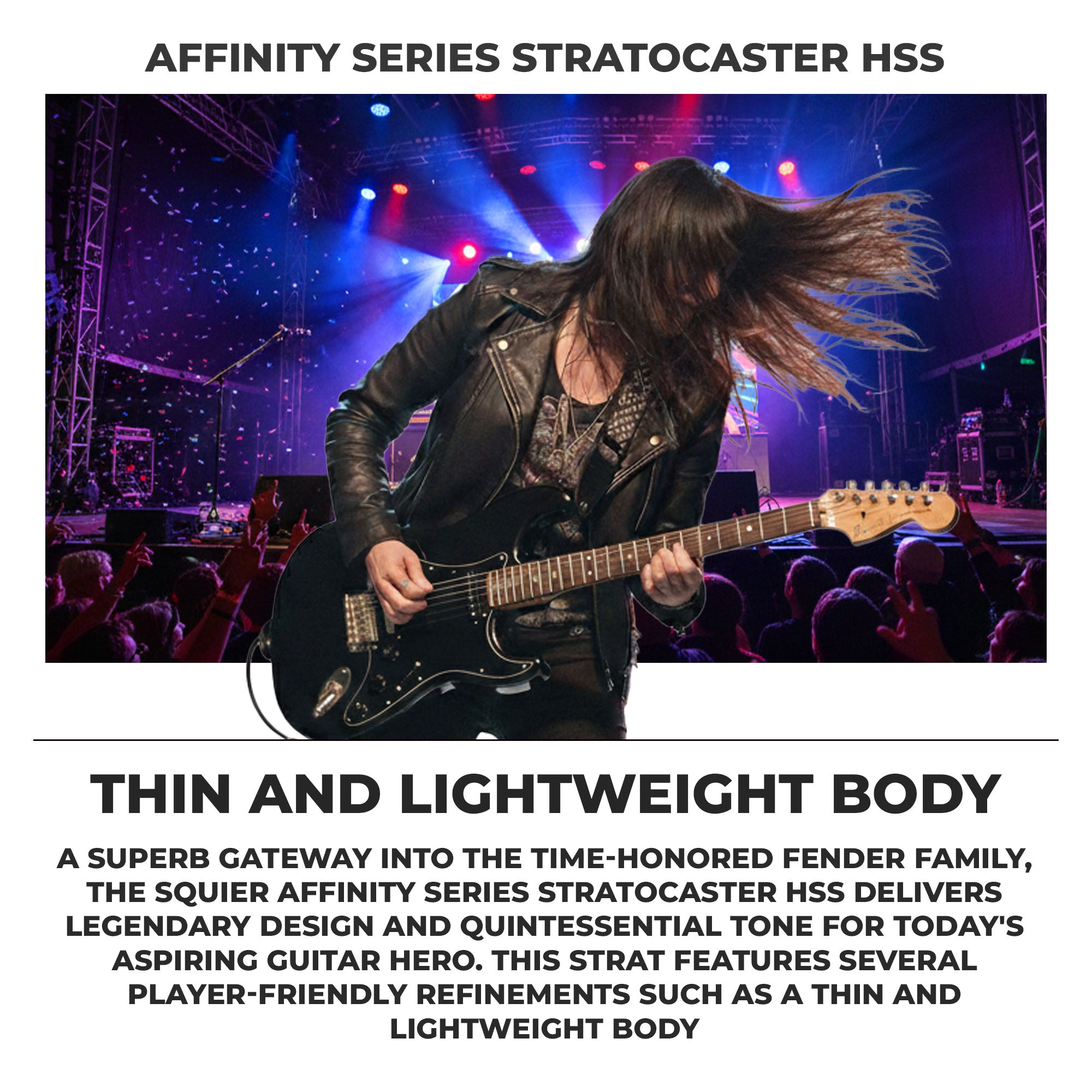 Fender Squier Affinity Stratocaster HSS - Metallic Black