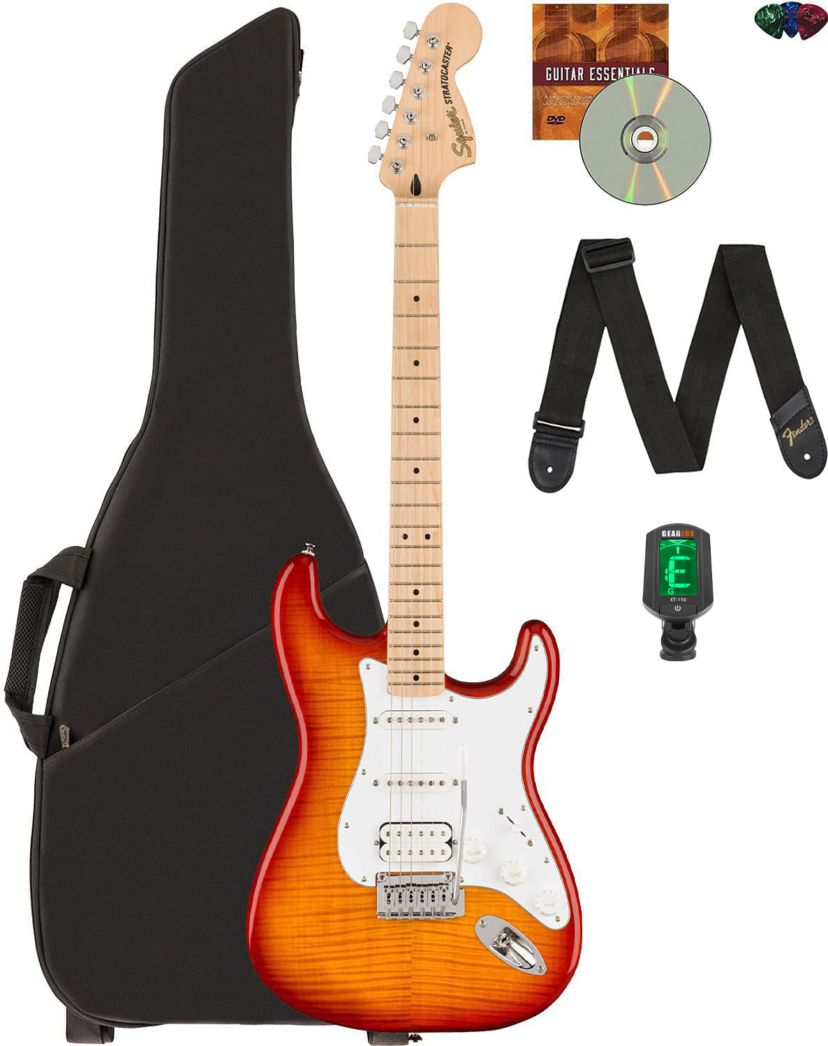 Fender Squier Affinity Stratocaster FMT HSS - Sienna Sunburst w/ Gig Bag