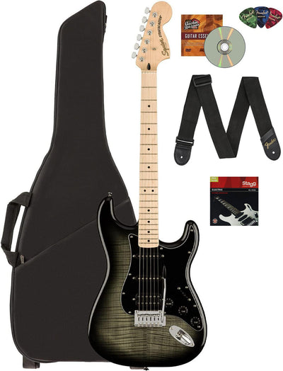 Fender Squier Affinity Stratocaster FMT HSS - Black Burst w/ Gig Bag