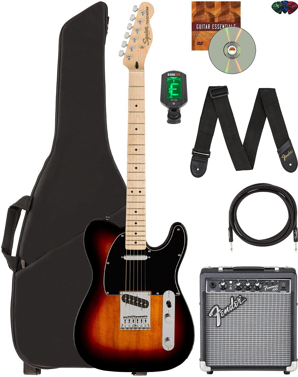 Fender Squier Affinity Telecaster - 3 Color Sunburst w/ Frontman 10G Amplifier
