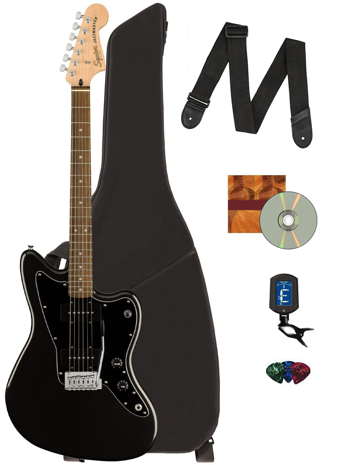 Fender Squier Affinity Jazzmaster - Metallic Black w/ Gig Bag
