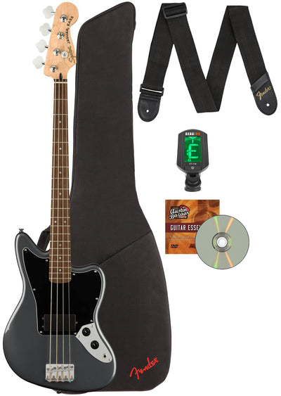 Fender Squier Affinity Jaguar Bass H - Charcoal Frost Metallic w/ Gig Bag