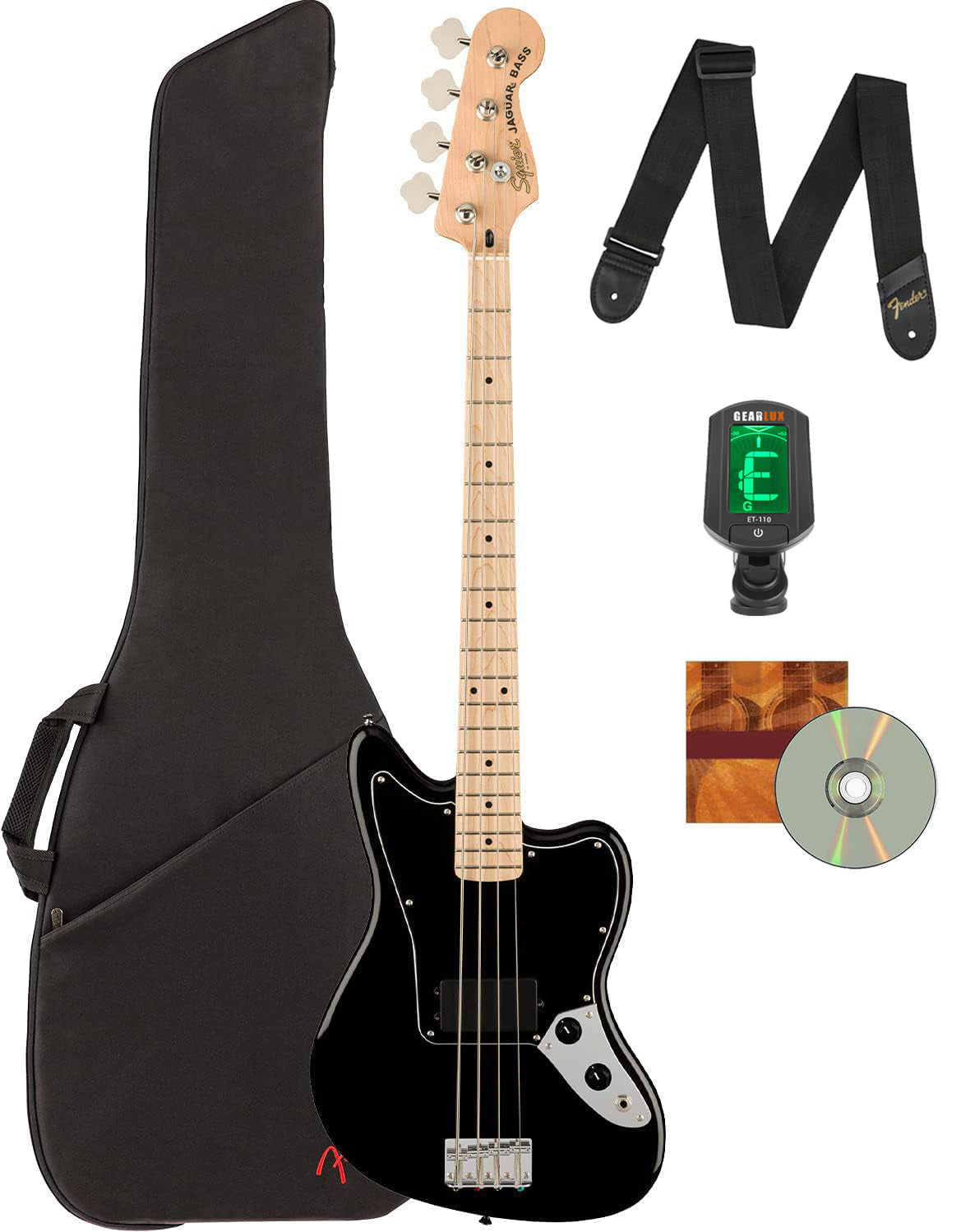 Fender Squier Affinity Jaguar Bass H - Black w/ Gig Bag