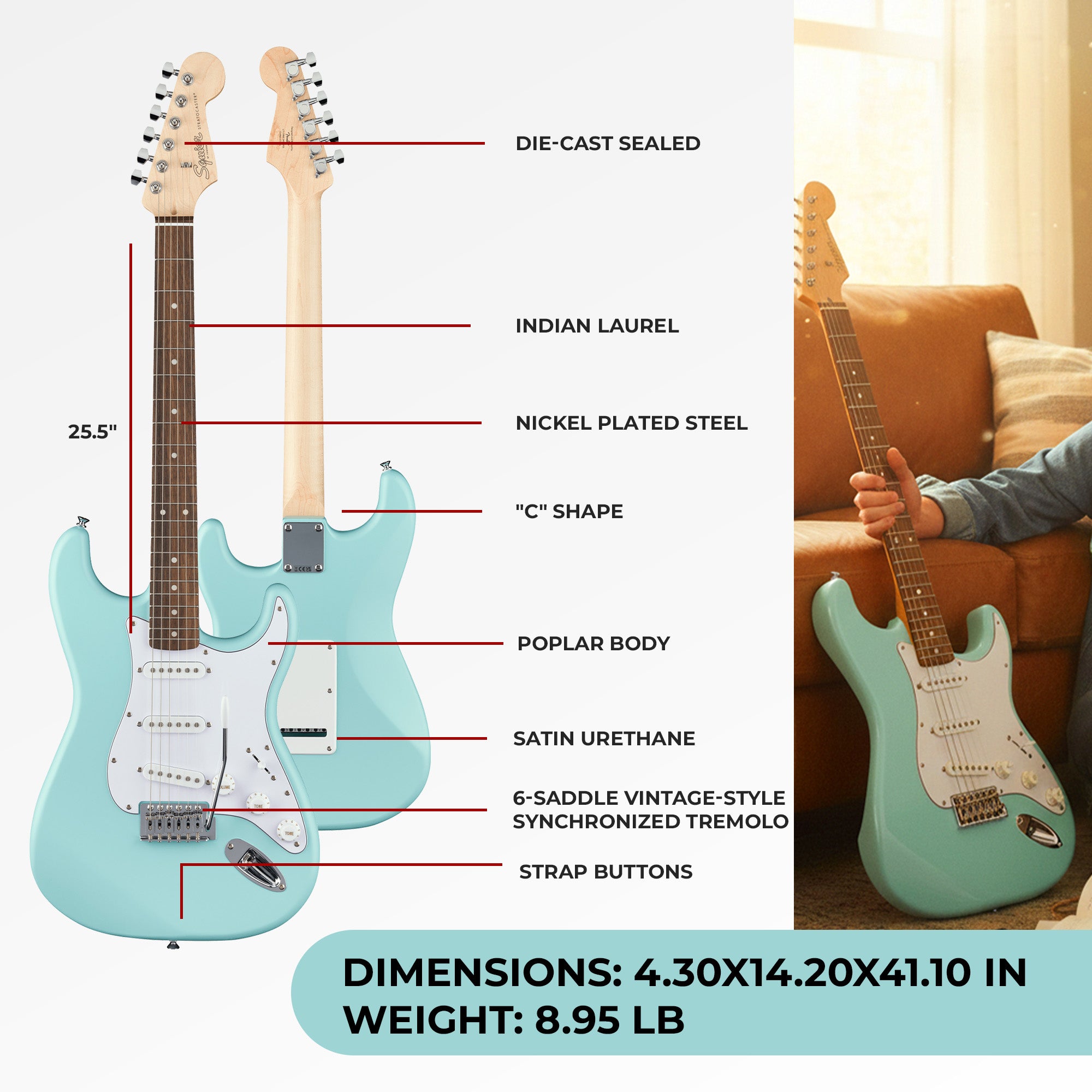 Fender Squier Stratocaster - Daphne Blue
