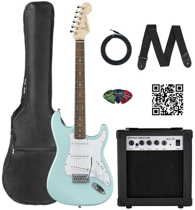 Fender Squier Stratocaster - Daphne Blue w/ Amplifier