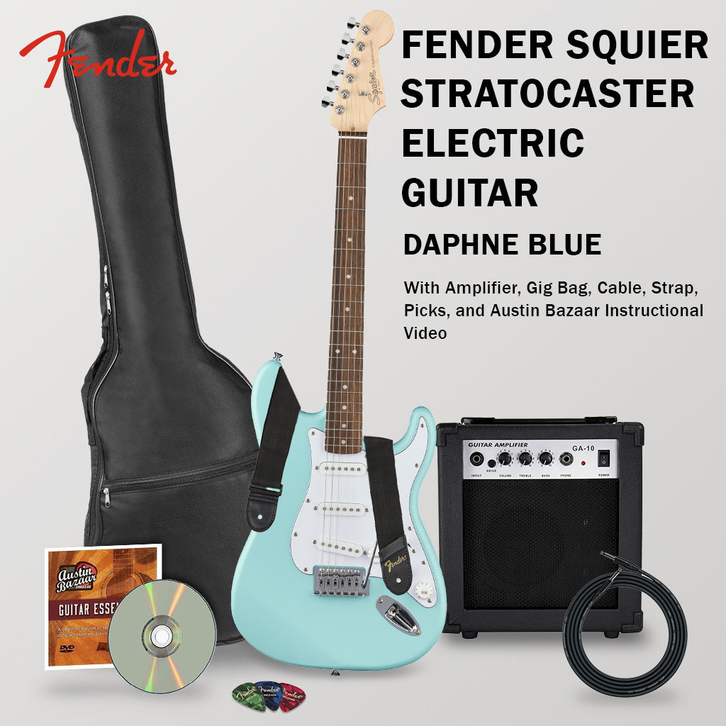 Fender Squier Stratocaster - Daphne Blue w/ Amplifier