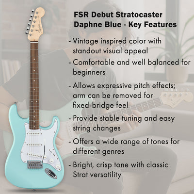 Fender Squier Stratocaster - Daphne Blue w/ Amplifier