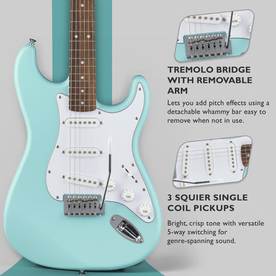 Fender Squier Stratocaster - Daphne Blue w/ Amplifier