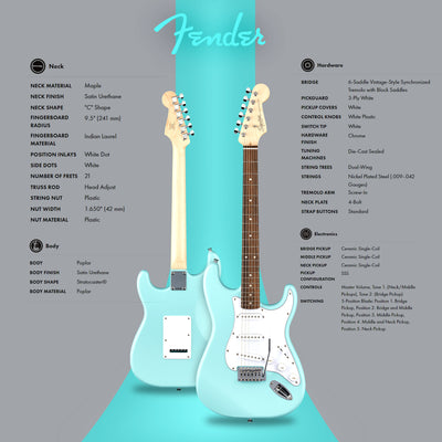 Fender Squier Stratocaster - Daphne Blue w/ Amplifier