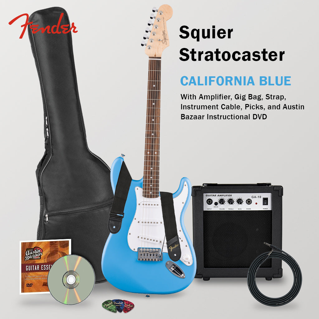 Fender Squier Stratocaster - California Blue w/ Amplifier