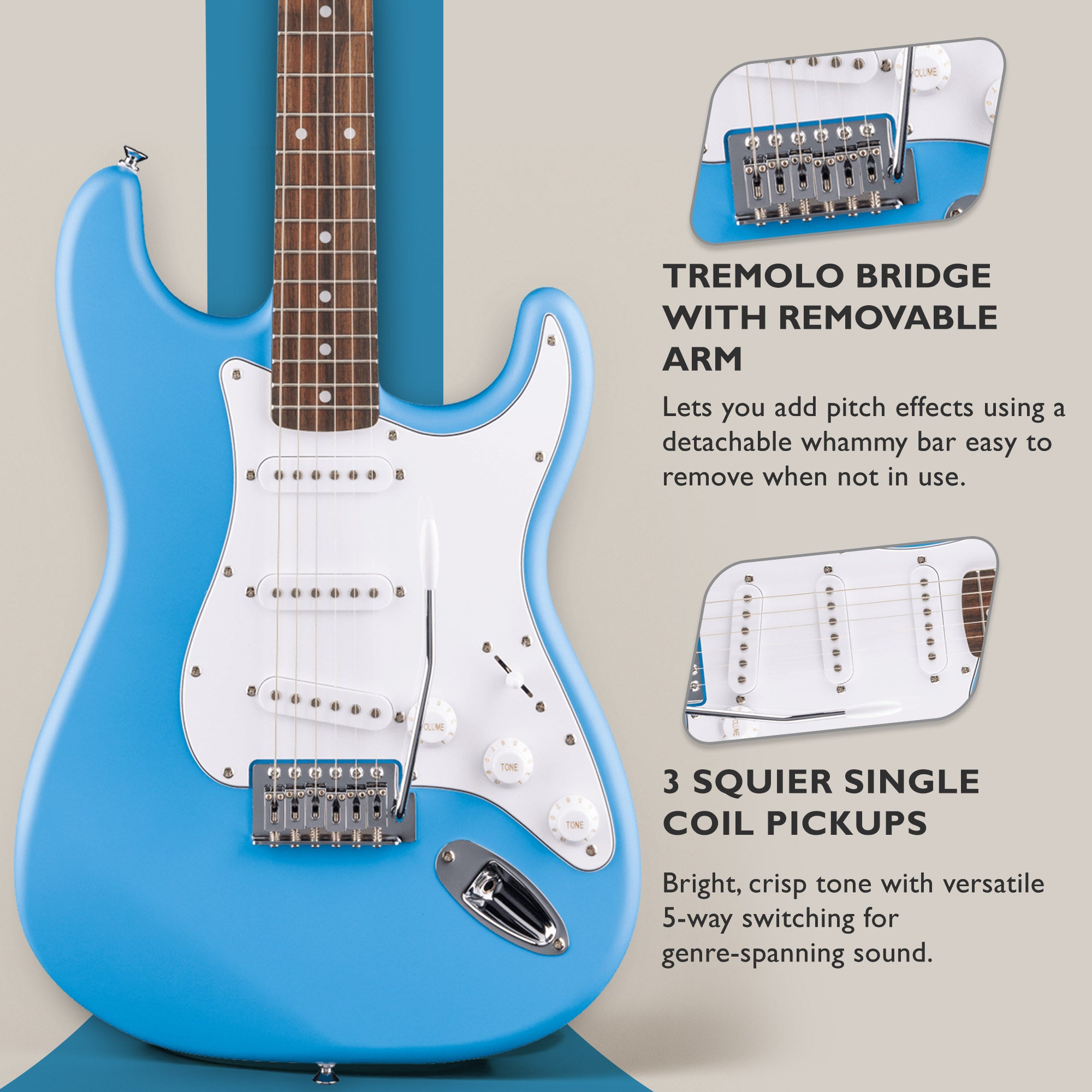 Fender Squier Stratocaster - California Blue w/ Amplifier – Austin