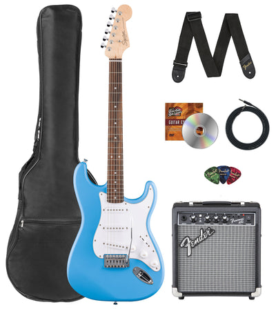 Fender Squier Stratocaster - California Blue w/ Frontman 10G Amplifier