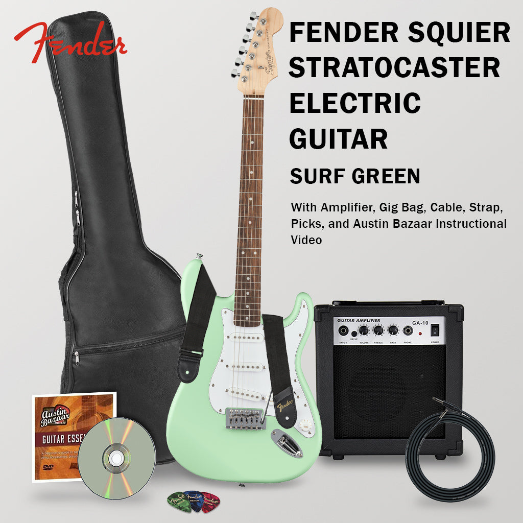 Fender Squier Stratocaster - Surf Green w/ Amplifier