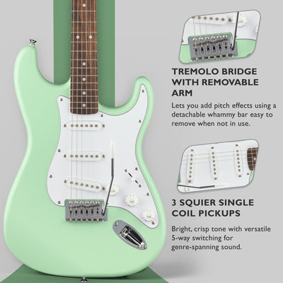 Fender Squier Stratocaster - Surf Green w/ Amplifier