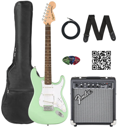 Fender Squier Stratocaster - Surf Green w/ Frontman 10G Amplifier